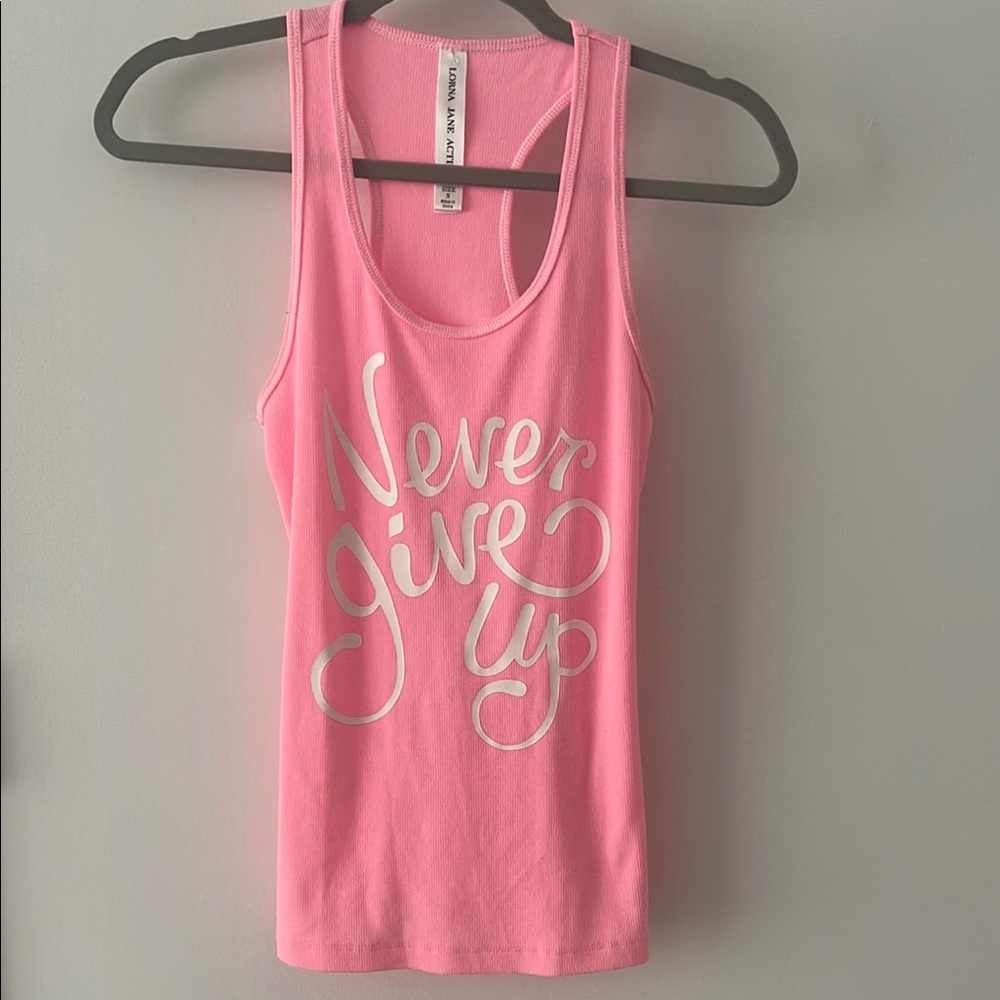 Lorna Jane Pink Tank Top with Motivational Print